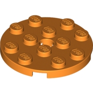 Lego destička kulatá 4x4 s kulatou dírou, oranžová (6226926)